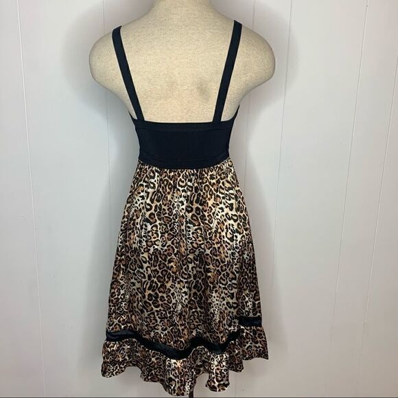 BEBE Silk Cheetah Leopard Print Dress Size Small - Picture 6 of 6